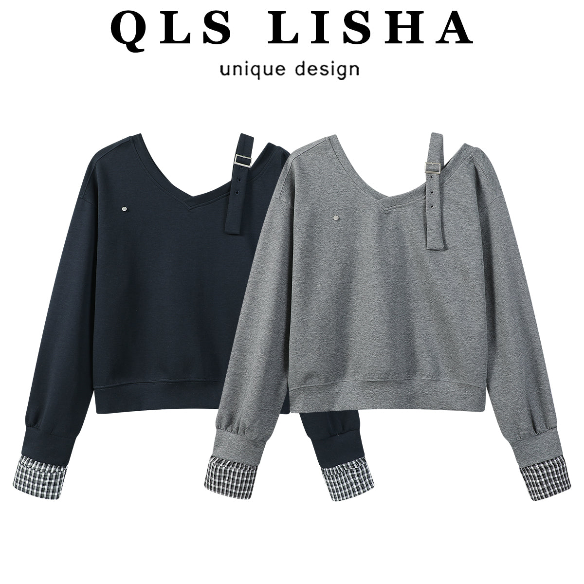 Cholisa Qadın Çiyin Açıq Sviter, Payız 2025, Dəbli Rəng Bloklayan, Boş Forma, Gündəlik, Çoxfunksiyalı Uzunqol Çiyin Açıq Top