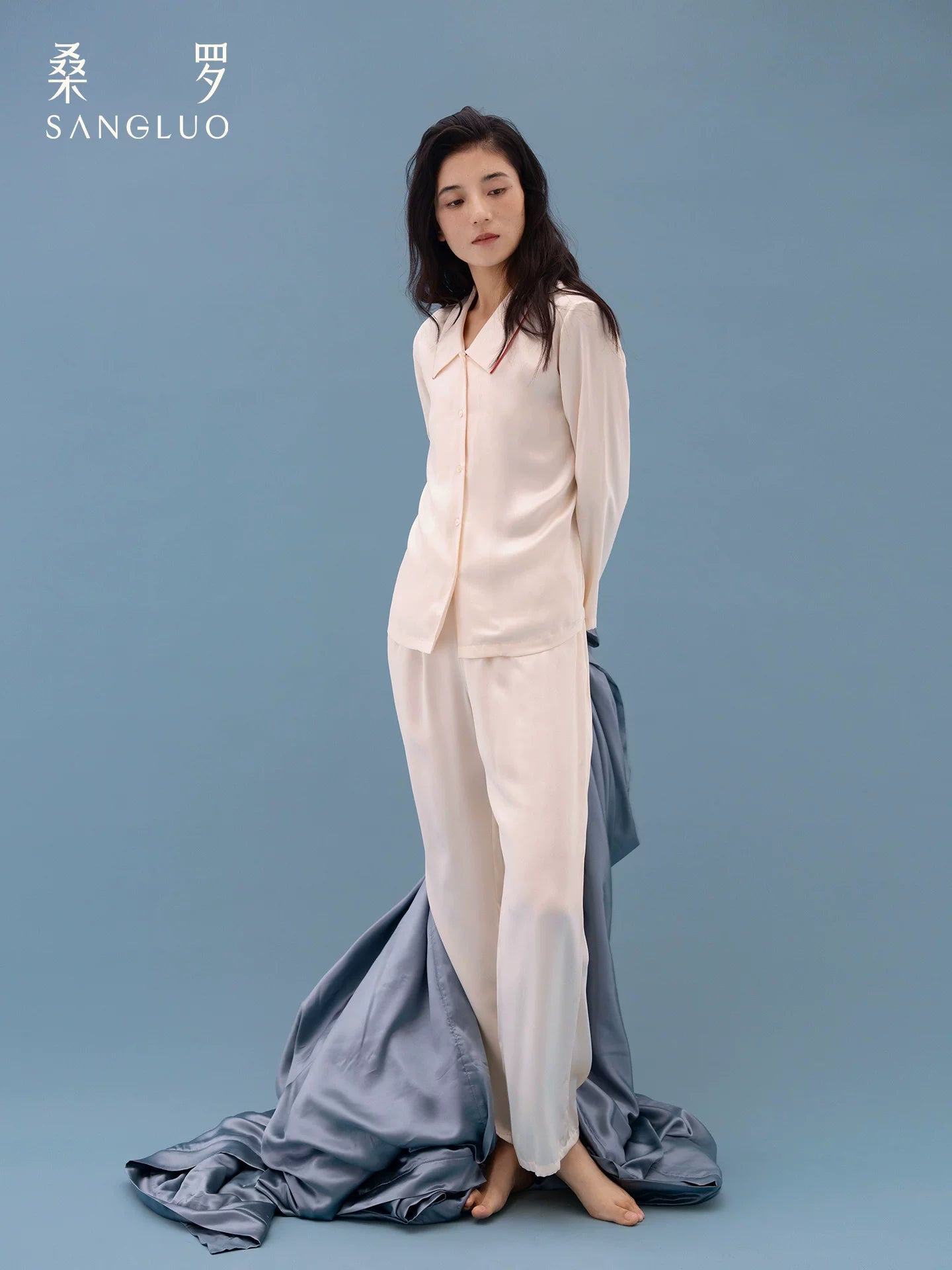 Super yumşaq" Sanluo ipək pijama dəsti xarici geyim üçün 100% tut ipək minimalist ipək ev paltarı hədiyyə qutusu