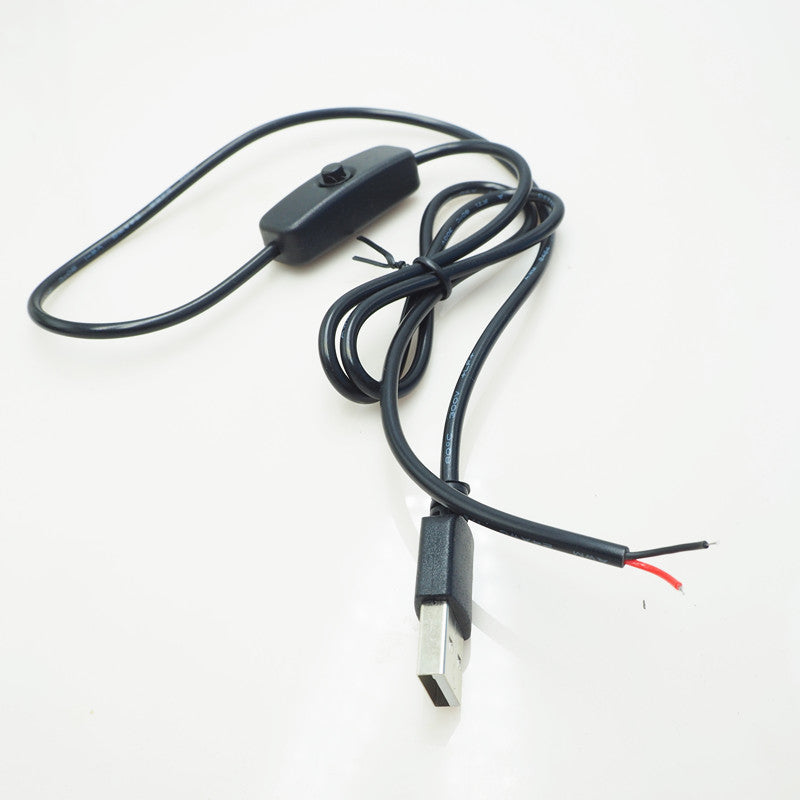 Qara tək uclu USB enerji kabeli 2 nüvəli enerji təchizatı kabeli USB kişi qadın 5V soyuducu fan USB açar açar xətti