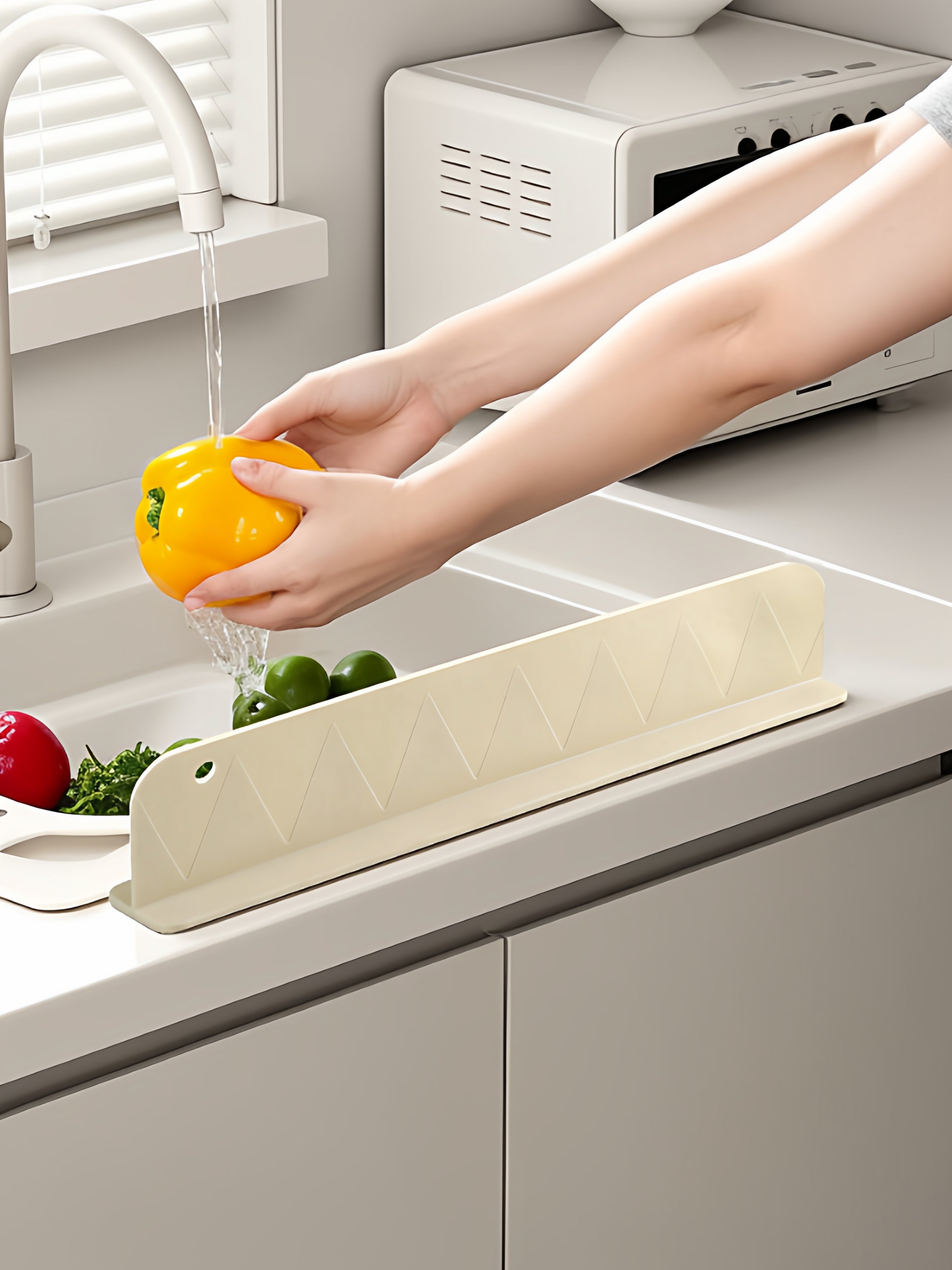 Lavabo çəpəri Mətbəx lavabosu yuyucu hövzəsi sıçramaya qarşı çəngəl arakəsmə silikon su saxlayan zolaq yağışa davamlıdır