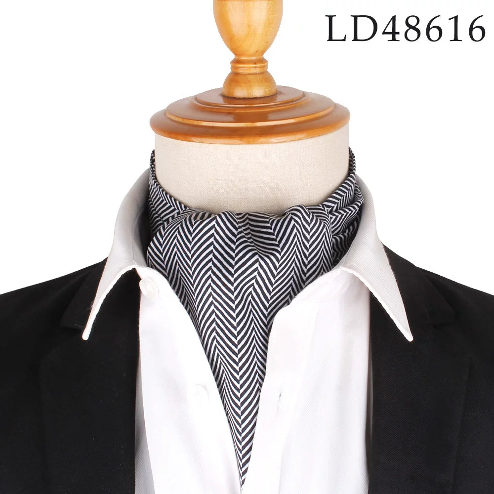 New Flora Men's Cashew Tie Wedding Formal Cravat Ascot Scrunc