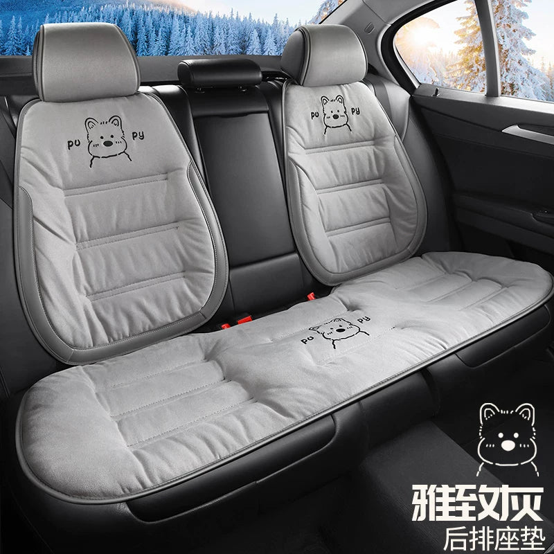 Avtomobil oturacaq üzləri, qışda isinən oturacaq üzləri, qalınlaşdırılmış yumşaq, 2025 yeni cizgi filmi stili, sürətli isitmə və isinmə arxa oturacaq üzləri