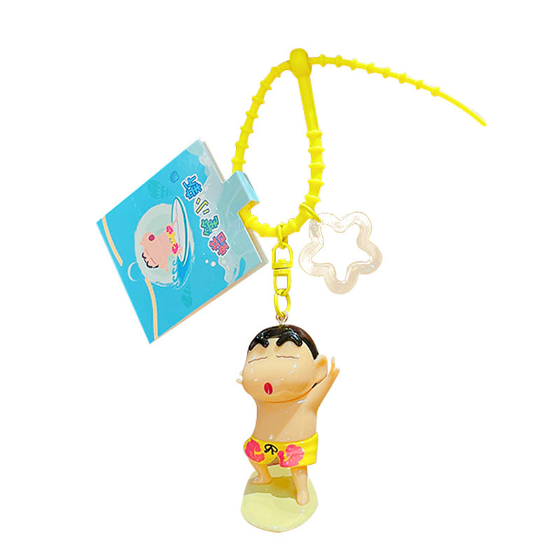 2024 Yeni Orijinal Cizgi Filmi Qələmi Şin-çan Anahtarlık, Şirin Cütlük Sırt Çantası Kulonu, Hədiyyə Avtomobil Anahtarlık