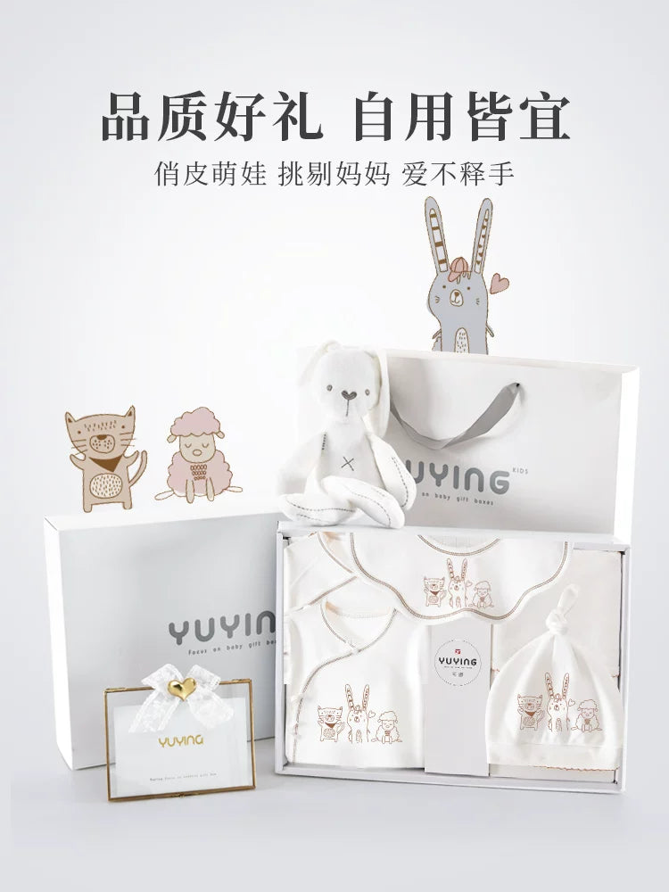 Yenidoğulmuş körpə geyimləri hədiyyə qutusu payız və qış dəsti, yeni doğulmuş körpənin bir aylıq qeyd etmə hədiyyəsi, yüksək səviyyəli ləvazimatlar