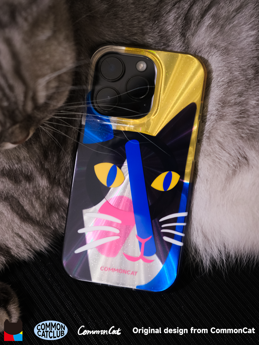 "Cat Delian" IMD İkiqat Qatlı MagSafe Maqnitli Parlaq CommonCat Designer Orijinal Cat Art iPhone 16 Pro Max Telefon Çantası - Niş və Şirin