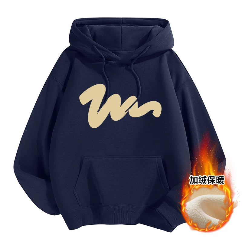 GLM Kişi və Qadınlar üçün Yun Astarlı Dəyirmi Yaxalı Sviter, Payız/Qış İstiliyi, Ağır Çəkili Stil, Amerika Boş Forması, Dəbli Brend Əsas Qat, Kişi Geyimləri