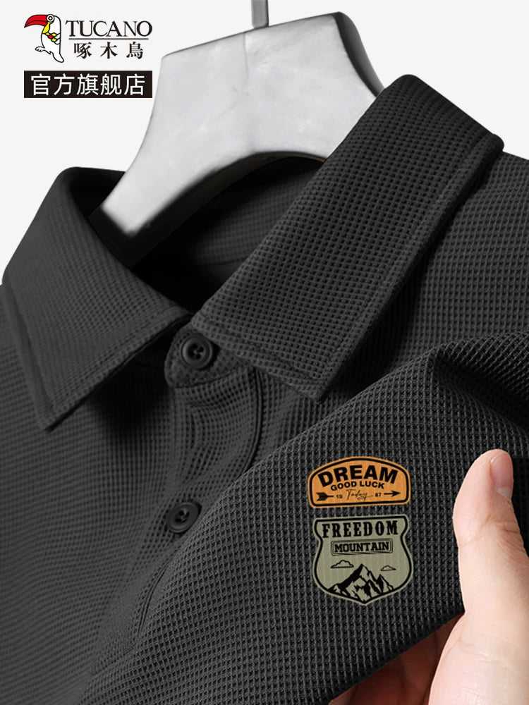Ağacdələn qısaqol polo köynək kişi yay Amerika moda markası boş kişi yaxalı köynək oğlan köynəyi yaxalığı yarımqol Y