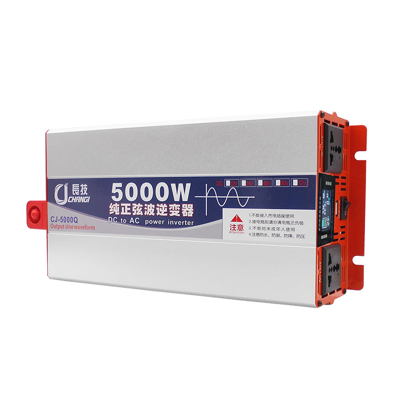 Avtomobil və məişət istifadəsi üçün universal ikiqat gərginlikli təmiz sinus dalğası inverteri 12V/24V-dən 220V/48V/60V/72V-ə qədər geniş gərginlik diapazonu
