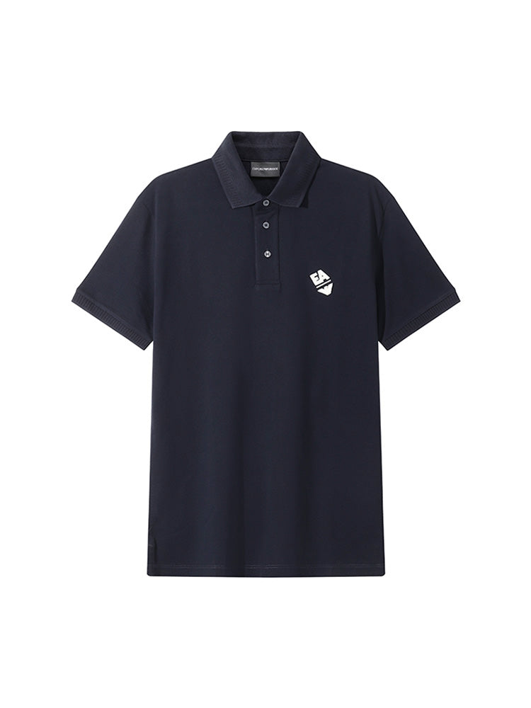 Armani EA Men's Embroidered Eagle Logo Cotton Short Sleeve Polo Shirt 3D1FE6 1JTKZ