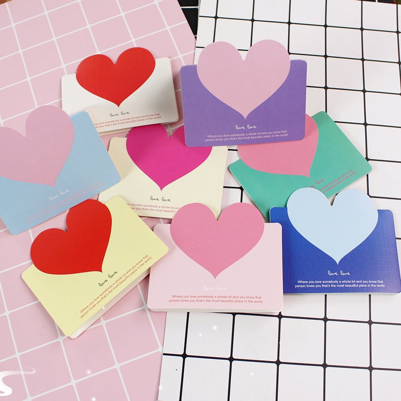 Love message card, Valentine's Day greeting cards, heart-shaped folded message card