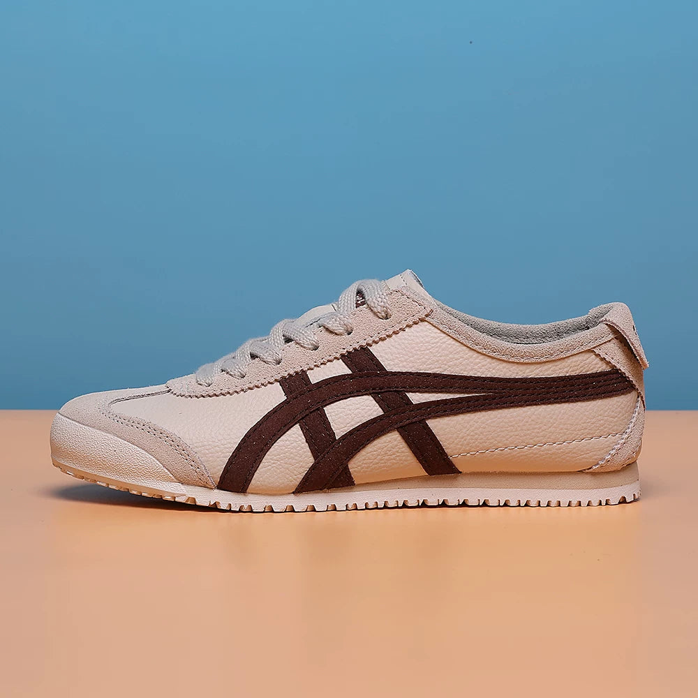 Klassik Kuijia Mexi 66 Tiger Zolaqlı Yapon Stilində Kişilər və Qadınlar üçün Sürüşkən Dəri Ayaqqabılar, Agande Təlim Ayaqqabıları