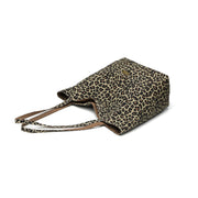 2025 New Striped Double-layer Canvas Bag for Women, Lazy Style, Large Capacity, Shoulder Bag