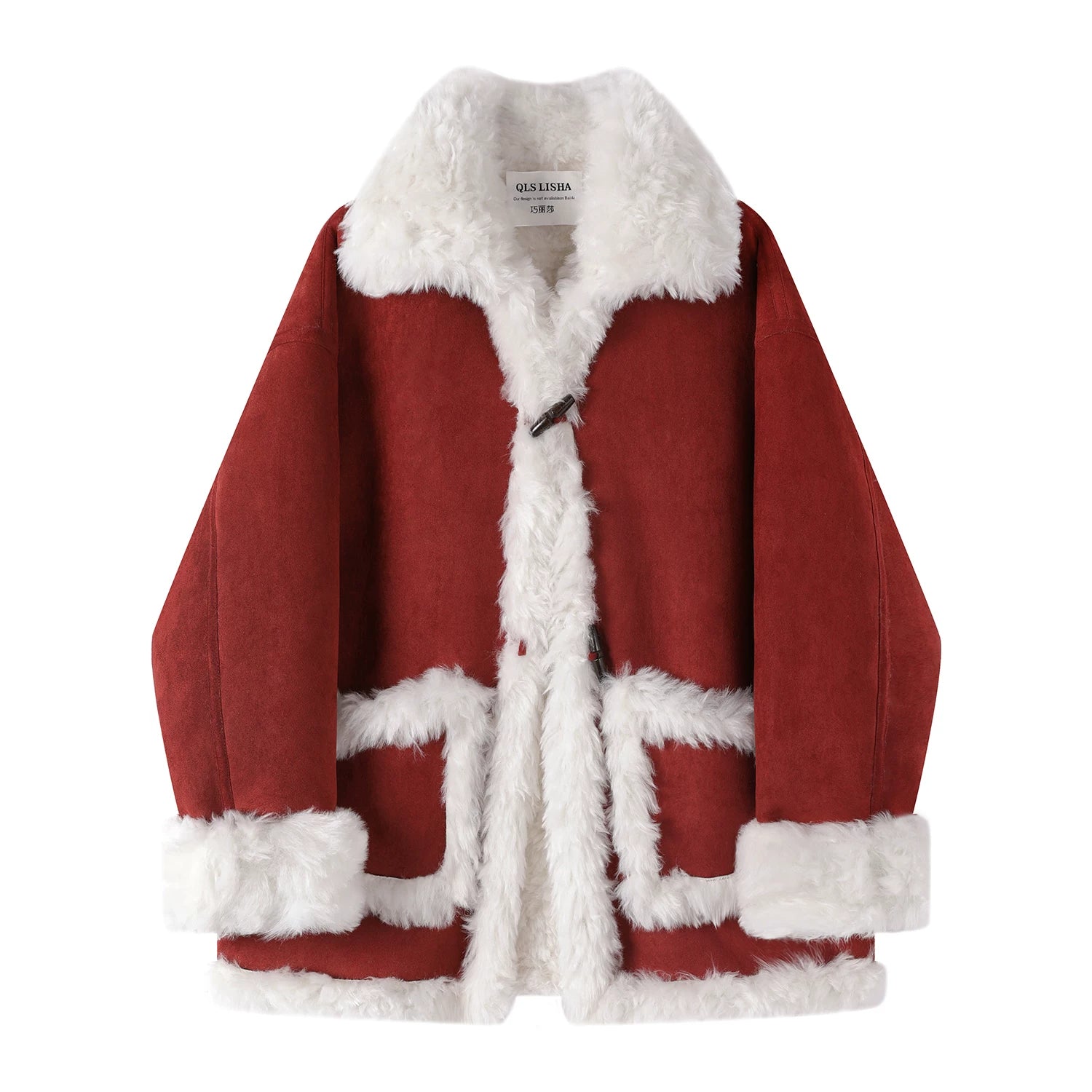 Cholisa-nın qadınlar üçün çox şirin, qalın, yun astarlı paltosu, payız və qış, isti quzu yunundan hazırlanmış üst hissə.