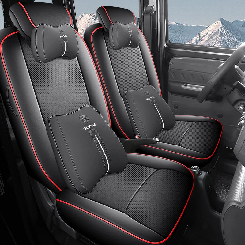 Wuling Sunshine EV Xüsusi Dəri Oturacaq Üzlükləri, Bütün Mövsümlər Üçün Aşınmaya Davamlı, Nəfəs Alan, Tam Örtüklü Sunshine New Energy Avtomobil Oturacaq Üzlükləri