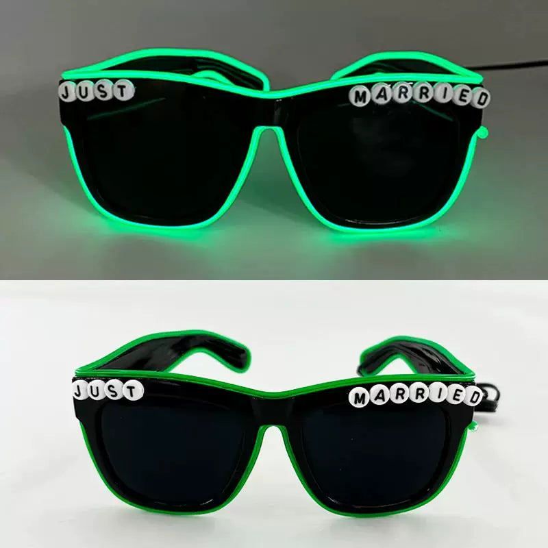 LED Newlywed Glasses Wedding Party Bridal Shower Bride T