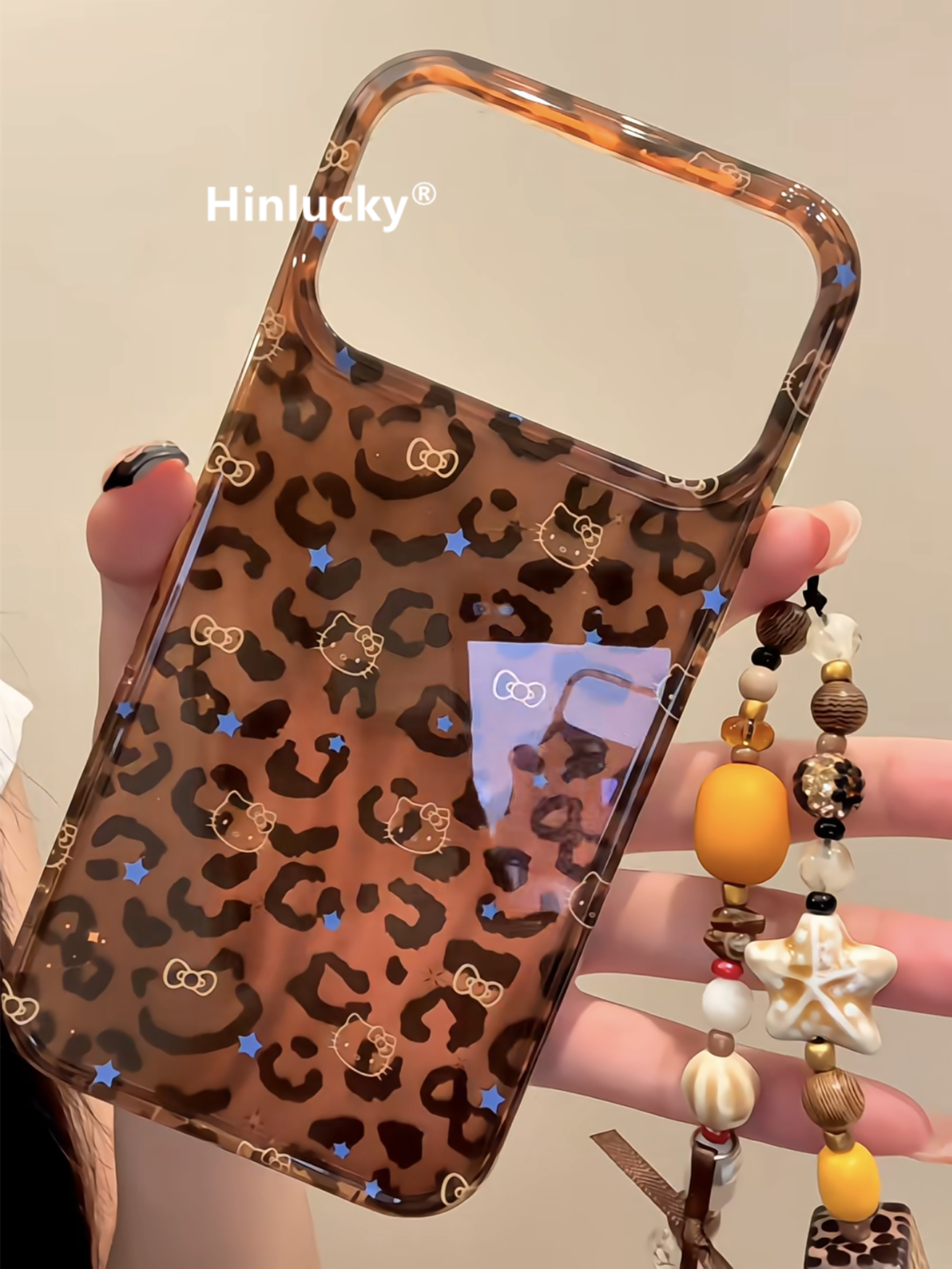 Hinlucky qəhvəyi bəbir çaplı mavi ulduz pişik Apple 17 üçün uyğun mobil telefon qutusu iphone16promax yeni 15 ikiqat qat 14 düşməyə qarşı qoruyucu örtük 13 əl daşıma zənciri 17pro super gözəl görünüş