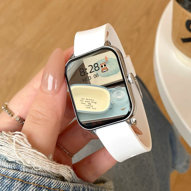Qadınlar üçün ağıllı saat, ürək dərəcəsi sağlamlığı, Bluetooth telefonu, NFC ödənişi, çoxfunksiyalı cütlük idman qolbaq 8 kişi