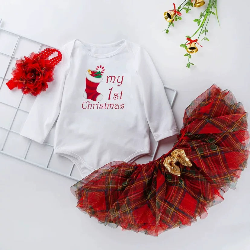 Uşaq geyimləri, uşaq Milad kostyumu, körpə geyimi uzun Milad donu