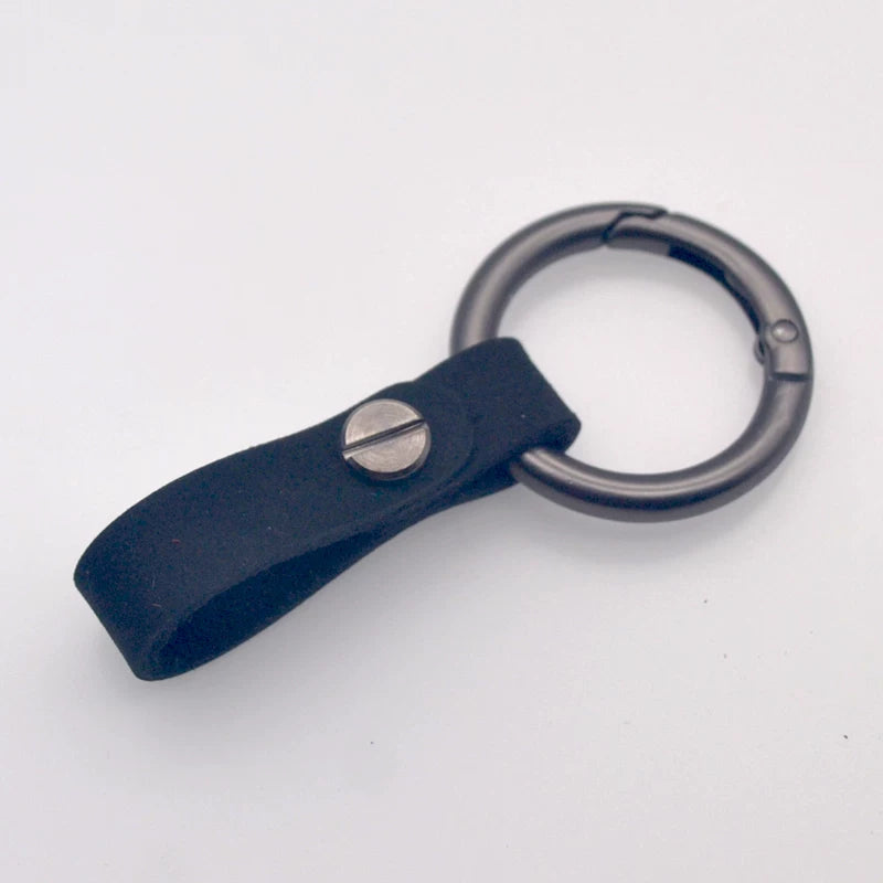 Genuine leather round ring car key chain men's cowhide key chain waist key ring car key chain pendant decoration