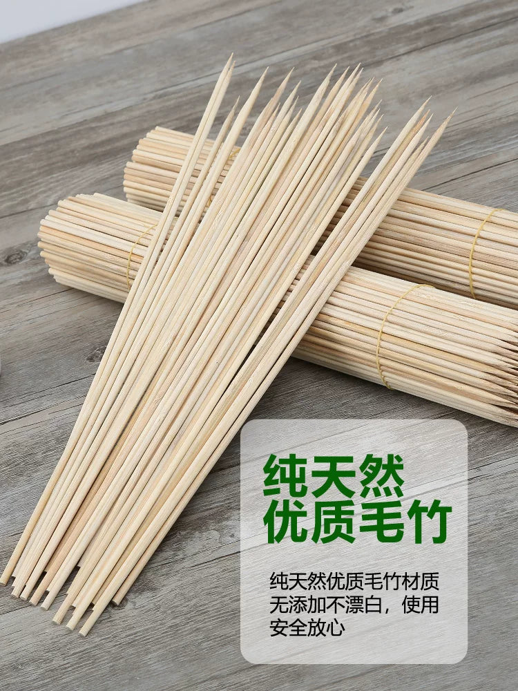 Ticarət üçün 30 barbekü bambuk şişləri 35 Pekin qoyun əti şişləri 40 sm böyük gluten 4 mm kartof 5.0 çiyələk qülləsi birdəfəlik şiş