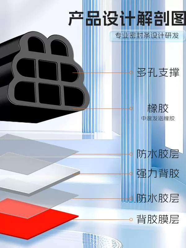 Avtomobilin sızdırmazlıq zolağı Səs-küydən qoruyan üçqat qalınlaşdırılmış avtomobil qapısı neytral qapı tikişi toz keçirməyən səs-küyün azaldılması suya davamlı xüsusi rezin çubuq