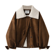 Cholisa'nın yüksək səviyyəli və gözəl qadın qış aşağı gödəkçəsi, 2025 yeni model, yaxa rəngli bloklu gödəkçə, motosiklet stili.