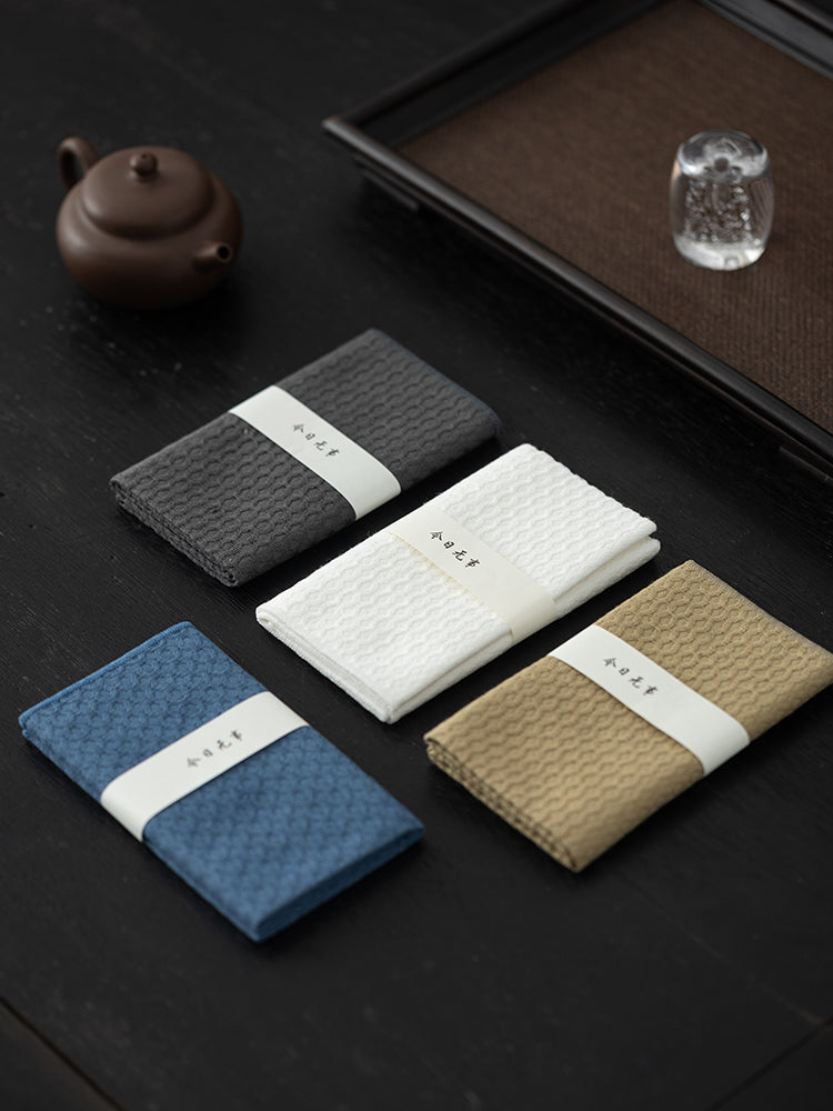 Sadə uducu çay dəsmal, Zen pambıq və kətan çay dəsmal, kiçik çay xalçası kvadrat dəsmal, quru köpük dəsmal, çay mərasimi, ev çay dəsti, çay süfrəsi yastığı