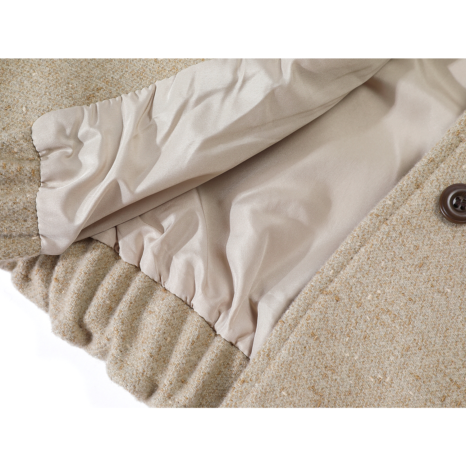 Chorissa Chanel üslubunda qadın gödəkçəsi, 2025 payız/qış yeni gündəlik və çox yönlü dayaqlı gödəkçə, ərik yun top.