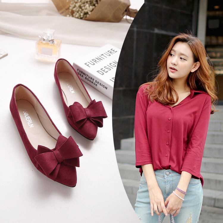 Lady flat shoes Bowknot asudə vaxt üçün qadın ayaqqabısıdır
