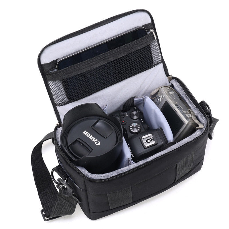 Canon, Nikon, Sony və Fuji üçün uyğun SLR güzgüsüz çiyin kamera çantası çapraz bədənli açıq rəqəmsal fotoşəkil çantası