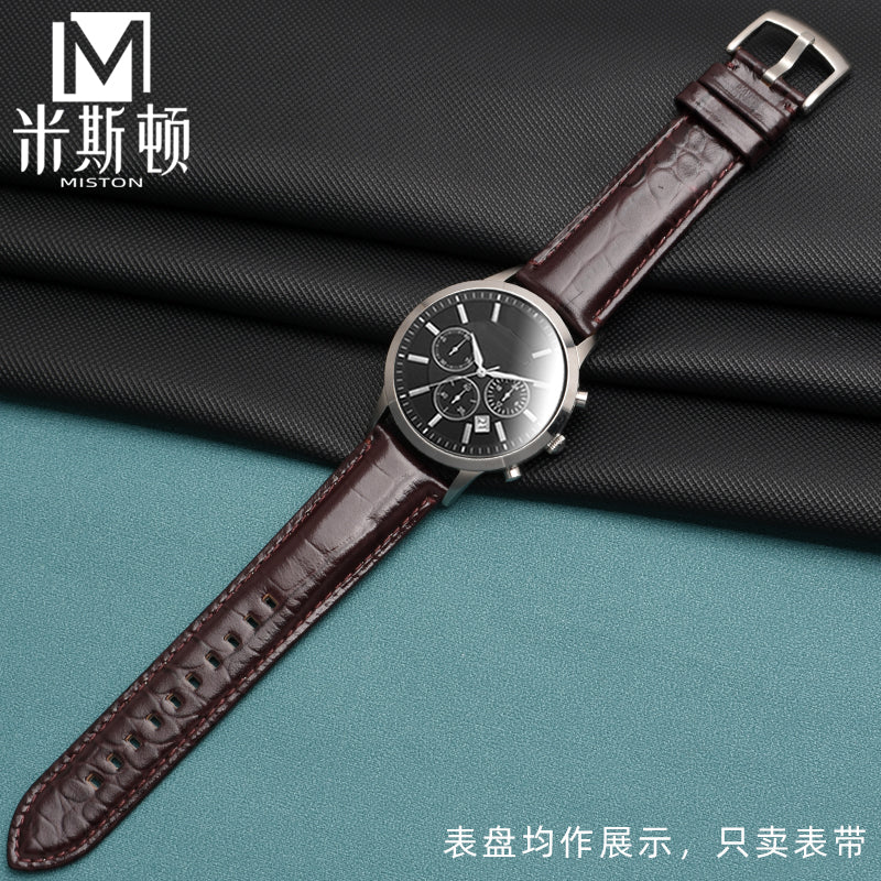 Replacement Armani AR2432 AR2433 AR2447 premium watch straps, men and women pin buckle 22mm calfskin leather watch bands