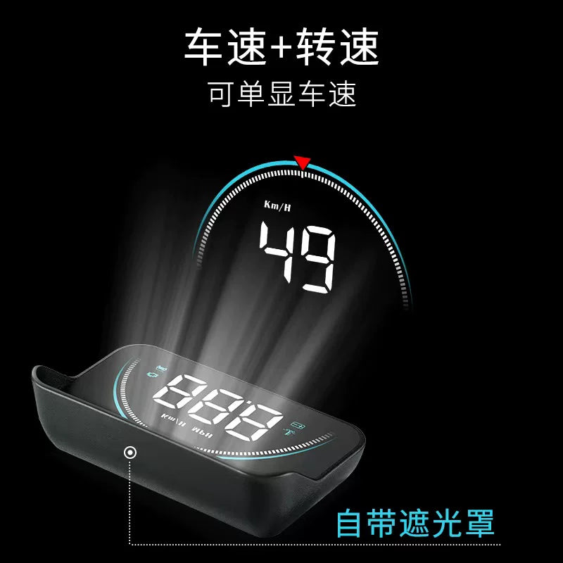 2025 Yeni HUD Başlıq Ekranı, Avtomobil Universal OBD, Sürət, Yanacaq Sərfiyyatı, Soyuducu Temperaturu, RPM, Yüksək Təyinatlı Proyektor