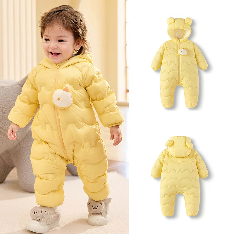 Balabala uşaq yüngül aşağı gödəkçəsi, oğlan və qızlar üçün körpə bodi, 2025 yeni model, körpələr üçün şirin qış geyimləri.