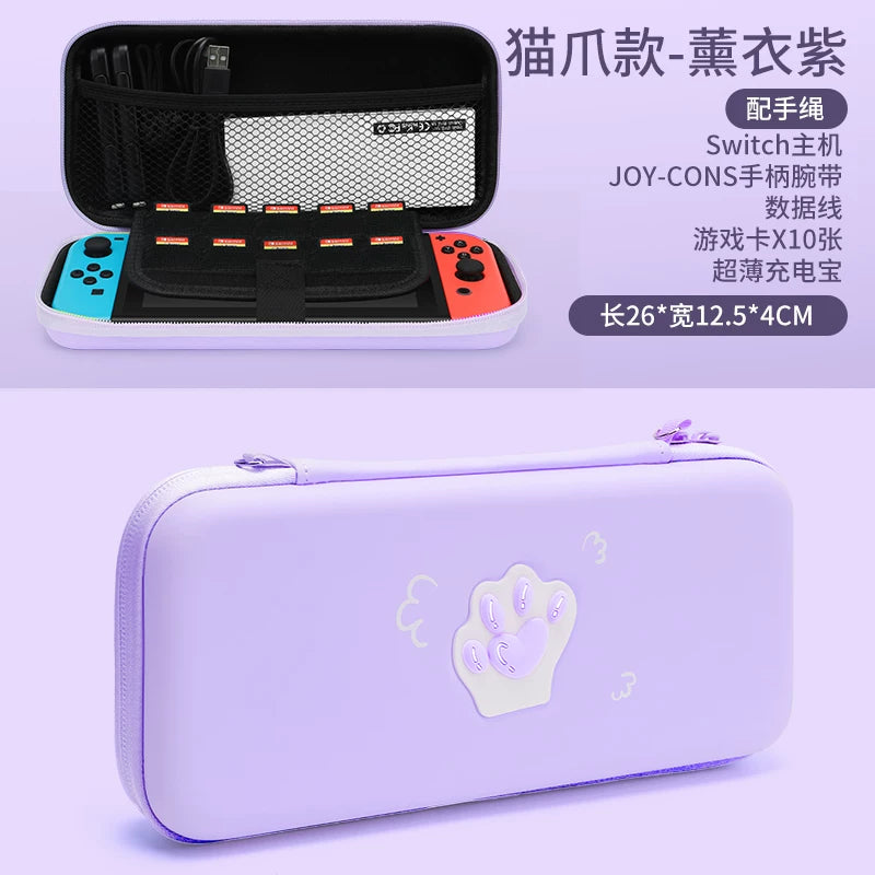 Youchengbang keçid saxlama çantası Nintendo ns2 qoruyucu qutu, sevimli pişik pəncəsi 2 nəsil oyun qutusu, ikinci nəsil ana qutu, şəhərətrafı sərt çanta qutusu, portativ böyük tutumlu lite aksesuarların tam dəsti üçün uyğundur
