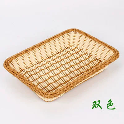 Təqlid rattan meyvə səbəti qəlyanaltı qəlyanaltı meyvə və tərəvəz səbəti supermarket saxlama səbəti plastik ekran səbəti meyvə səbəti ekran səbəti