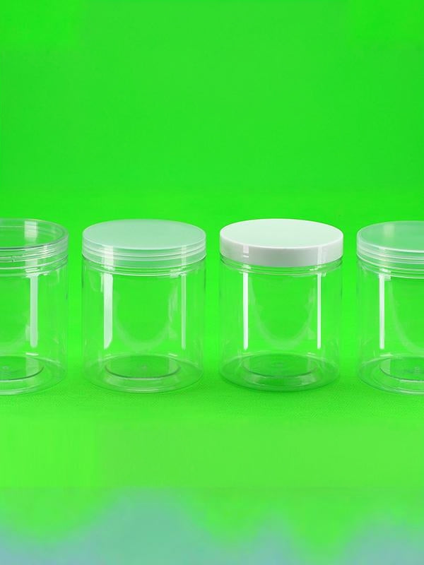 8510-40 qida dərəcəli möhürlənmiş banka peçenye çiçək çayı plastik şüşə gübrə şüşəsi dəyirmi şəffaf qablaşdırma qabı 500ml