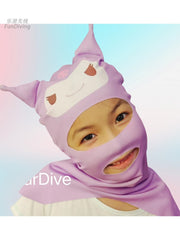 Cizgi filmi pişik günəşdən qoruyucu maska facekini snorkeling dalğıc başlığı dalğıc papağı üzgüçülük valideyn-uşaq çimərlik üzgüçülük papağı sörf