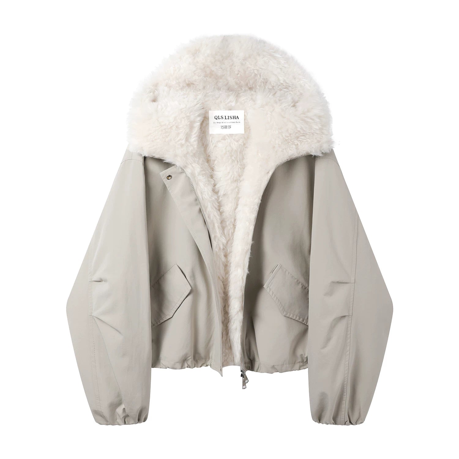 Qadınlar üçün yun astarlı Cholisa parka, Koreya üslubunda, çox populyar və unikal qışın əvvəlində quzu yunundan qalın xəz, 2025.