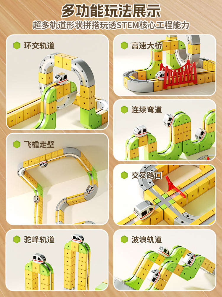 Əyləncəli və Sehrli Maqnit İzli Uşaq Təhsil Yüksək Sürətli Qatar Oyuncağı Oğlanlar və Qızlar üçün DIY Tikinti Blokları Hədiyyə 3