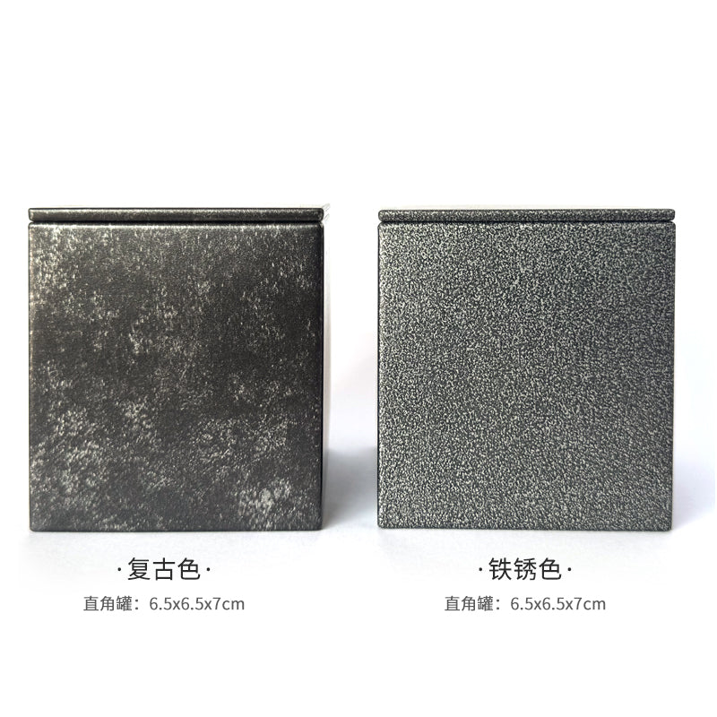 Antik kvadrat düz bucaqlı çay qabı universal retro qalay qab çay qablaşdırma portativ biskvit çay parçası qalay qutusu