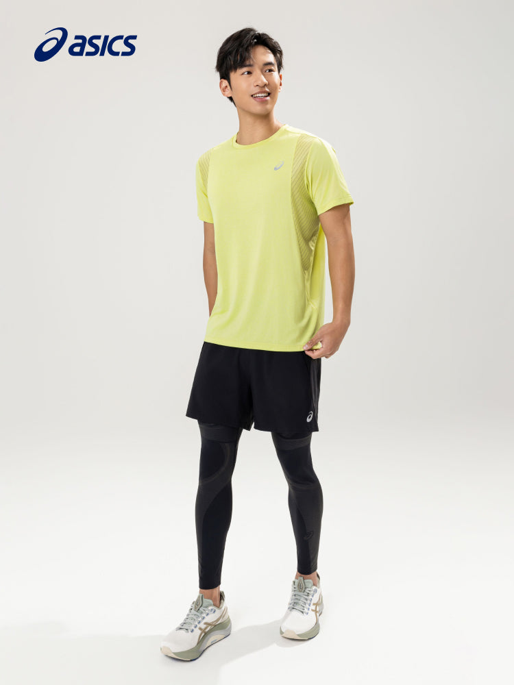 ASICS yeni kişilər üçün əks etdirən gecə qaçışı qısaqollu nəm uducu, tez quruyan, yumşaq və rahat idman qısaqol köynəyi
