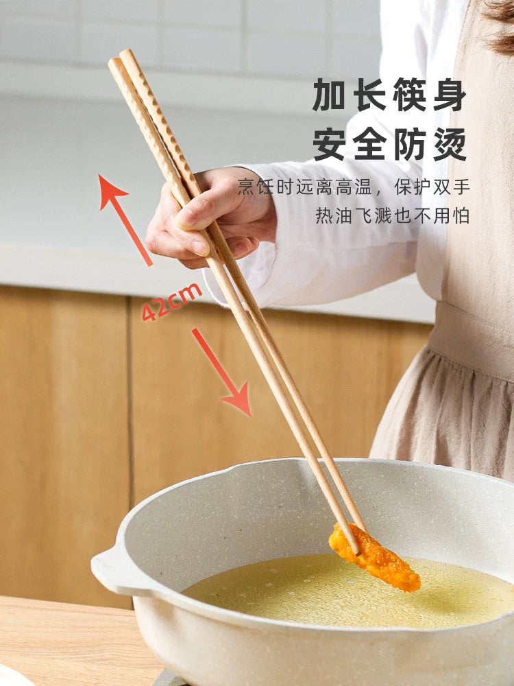 Kawashimaya mətbəxi qızartmaq üçün xüsusi uzadılmış yemək çubuqları, yüksək temperatura davamlı, əriştə, əriştə, qızardılmış xəmir çubuqları, taxta çubuqlar bişirmək üçün sürüşməyən qaynar çubuqlar