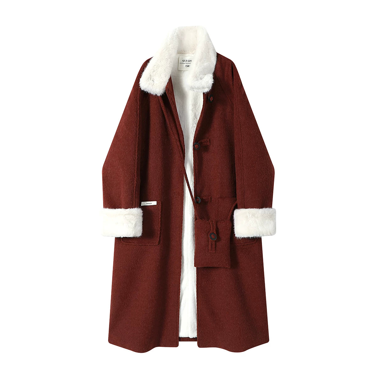 Cholisa Hepburn üslubunda qadınlar üçün super gözəl orta uzunluqlu yun palto, payız və qış, şık, gözəl, arıqladıcı və isti.