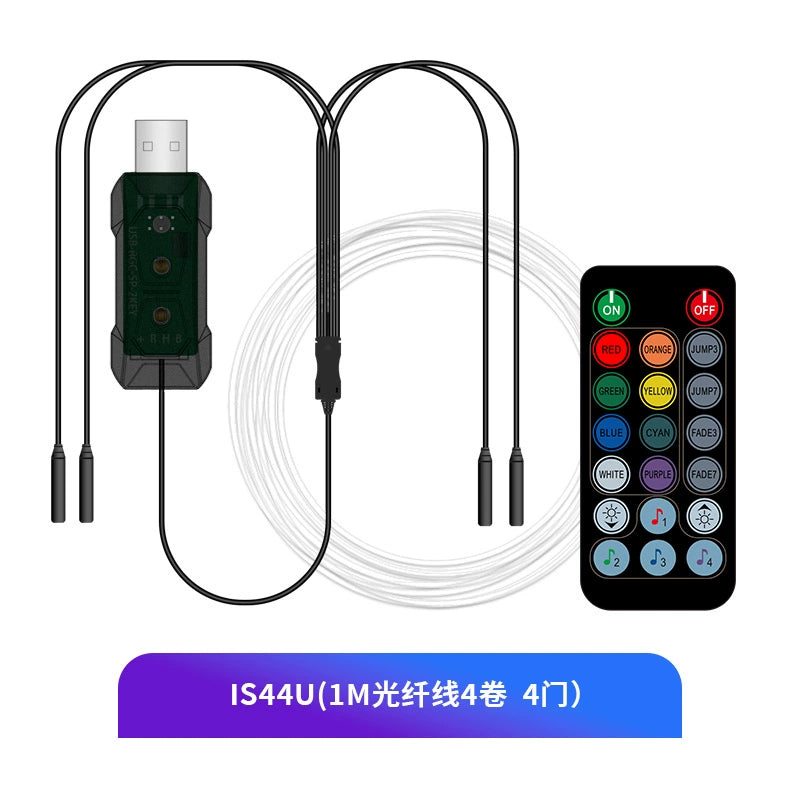 Avtomobil Luminescent İşıq Rəngli LED Avtomobil Səsli İdarəetmə Avtomobil Atmosfer İşığı Simsiz Simsiz Dəyişən Dekorasiya Atmosfer İşıq Çubuğu