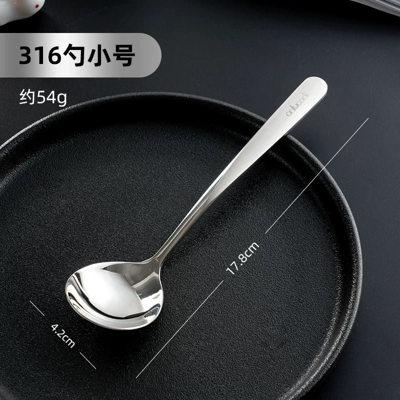 onlycook məişət 316 paslanmayan polad qaşıq qida dərəcəli uzun sap dəyirmi qaşıq qaşıq qaşıq yemək qaşığı