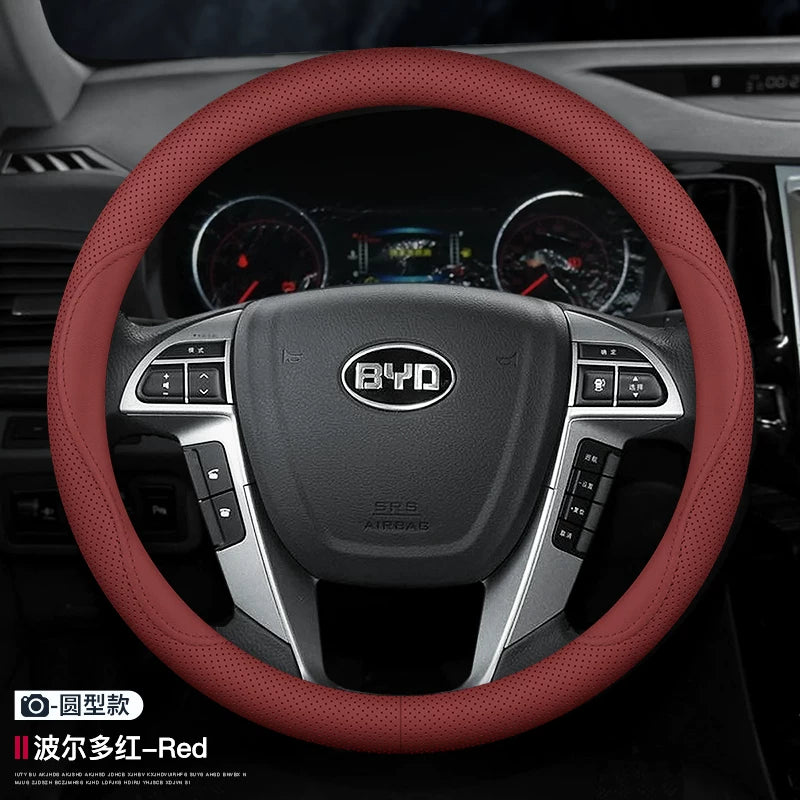 2025 BYD Yuan PLUS orijinal dəri sükan örtüyü, 2021/2023/2024 Yuan PRO sükan örtüyü dekorativ aksesuarlar