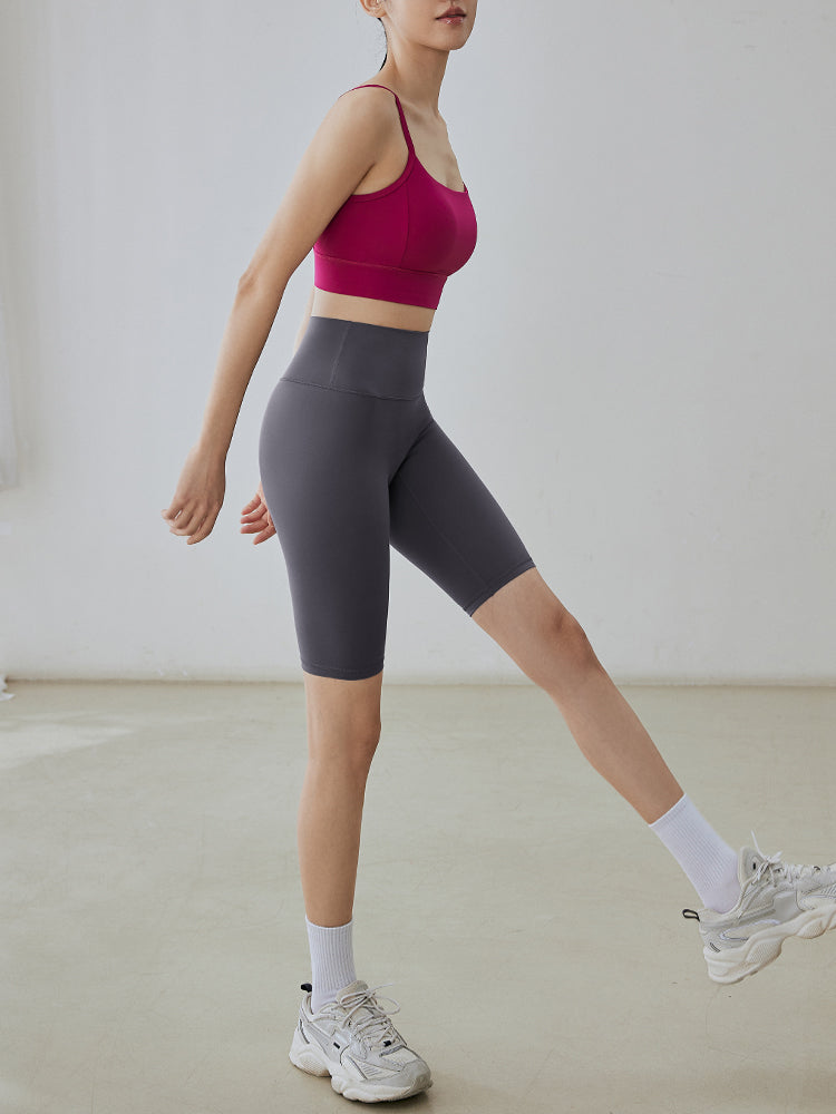 [Yüksək hərəkət şortu] çox çılpaq yoqa şalvarı qadın məşqi qaçış və velosiped idmanı fitnes geyimi tük nüvəsi iplik