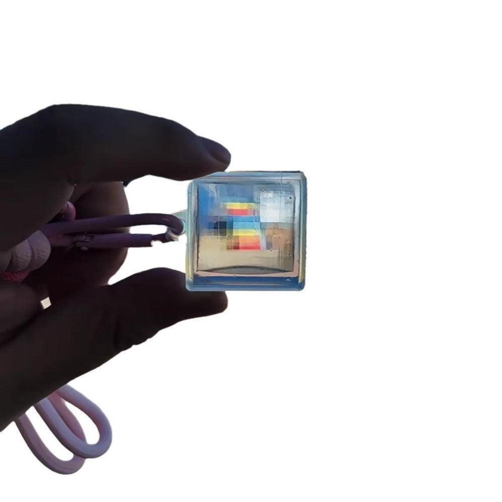 Pixel filter keychain, Minecraft stil keychain, akril portativ yaradıcı mənzərə fotoqrafiyası mozaika stili