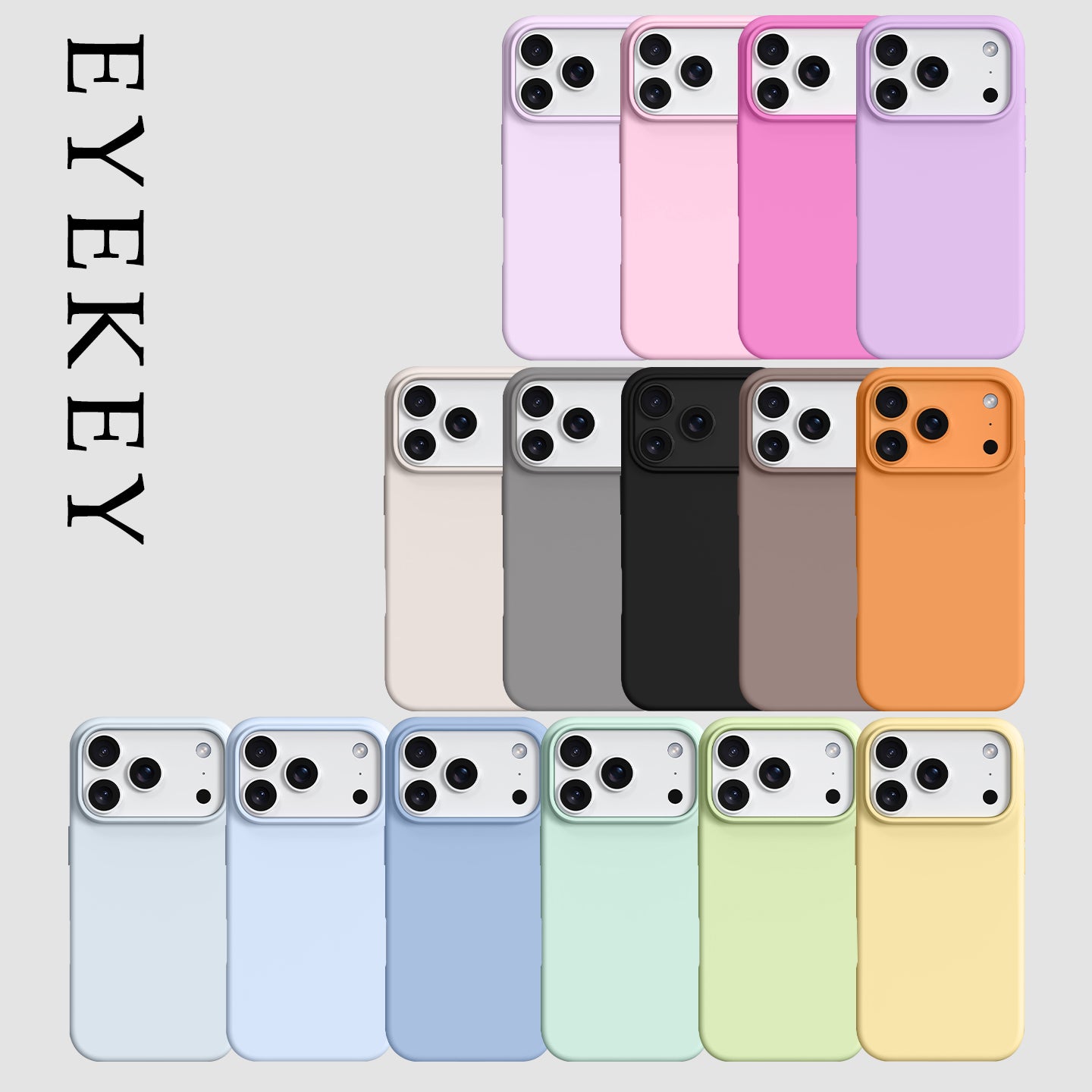 eyekey·ins maye silikon bərk rəngli maqnit emiş Apple 17promax cib telefonu qutusu üçün uyğundur 16plus yeni iphone14 minimalist 15 niş 13 kişi və qadın 12 yüksək səviyyəli qoruyucu örtük yumşaq