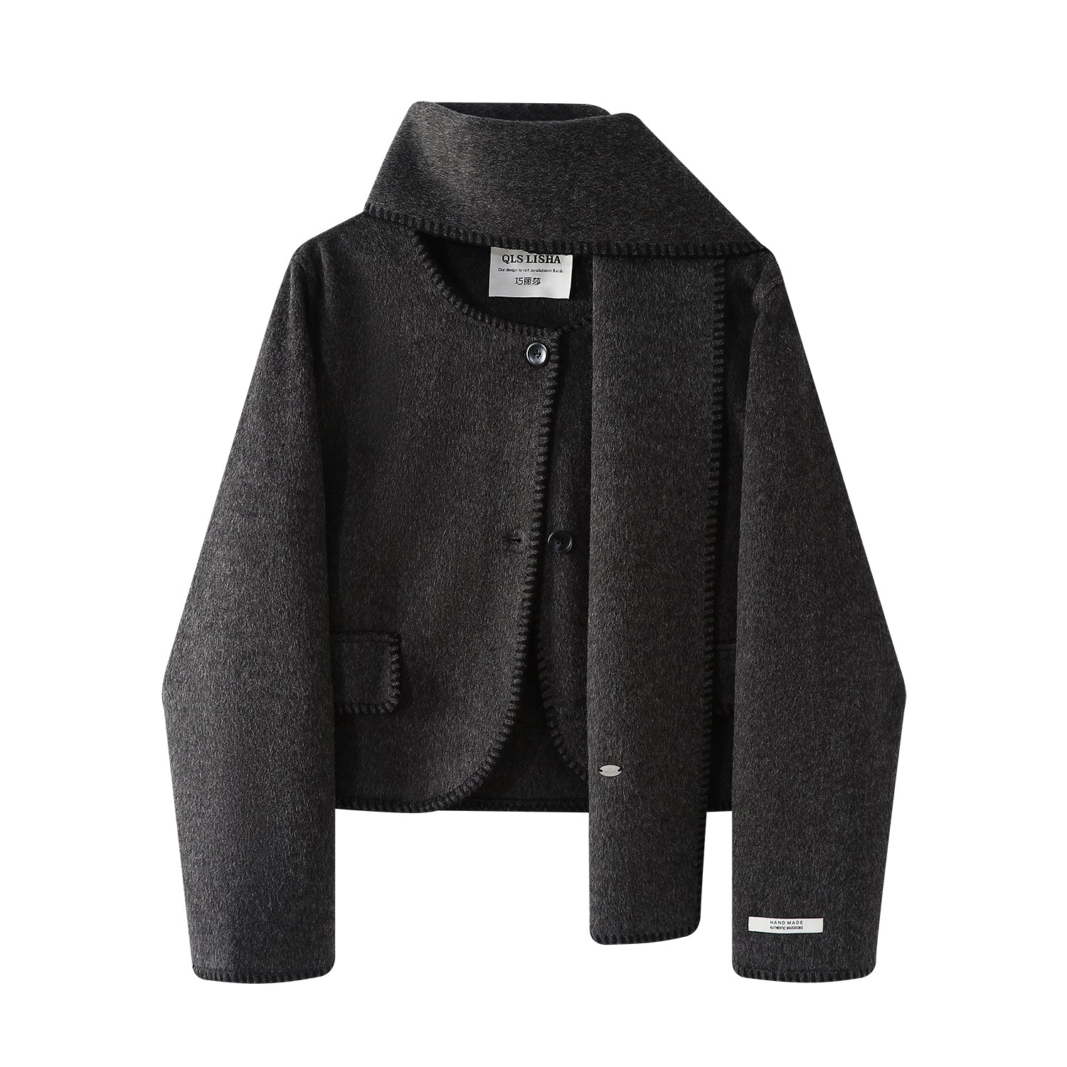 Qiaolisha Qadınlar üçün Qısa Chanel üslubunda yun palto, 2026 Payız/Qış Yeni Model, Hepburn Üslubunda Koreya Yun Topu